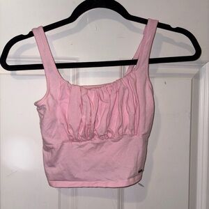 Hollister Pink Ruched Crop Tank Top